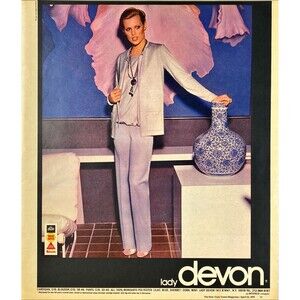 Lady Devon "Cardigan Blouson Pants "all 100% Monsanto Polyester" Print Ad 1978